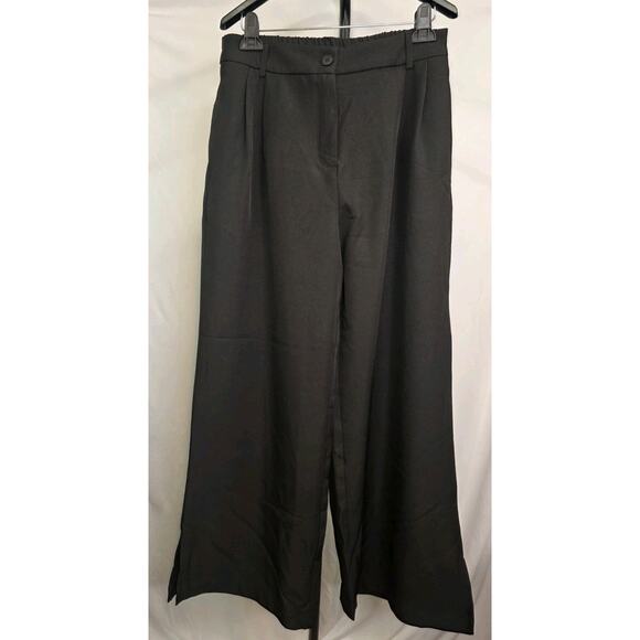 Zaful Pants - ZAFUL Pants Womens Size L Black Wide Leg Elastic Waist Side Pockets NWT